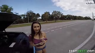 Naive Busty Chick Has Casual Sex with a Horny Stranger, to Get a Ride Home and Some Extra Money