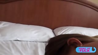 Rough Wake Up Homemade Fuck for Tiny Teen in All Holes